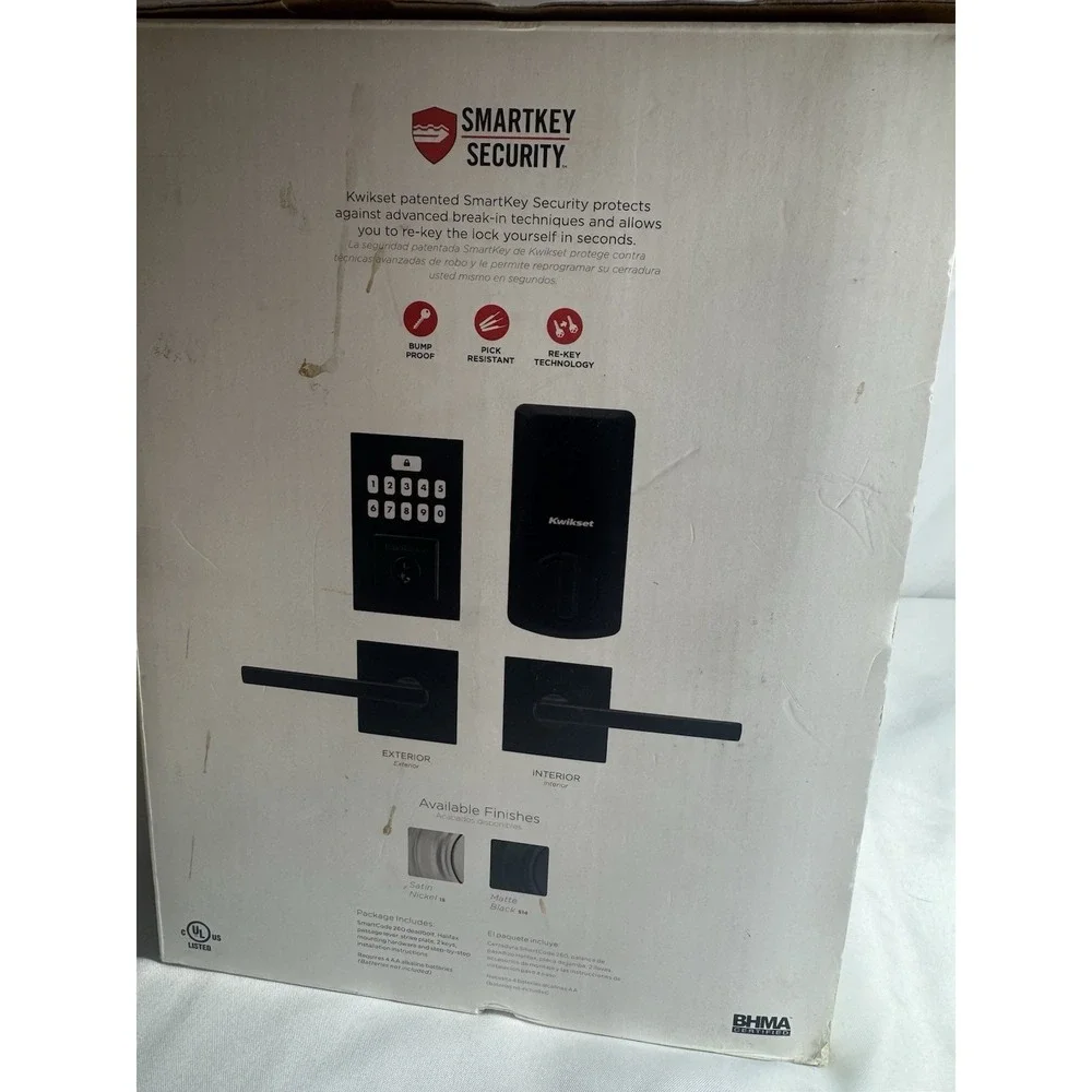 Kwikset SmartCode 260 Keypad Electronic Lock Halifax Lever & SmartKey